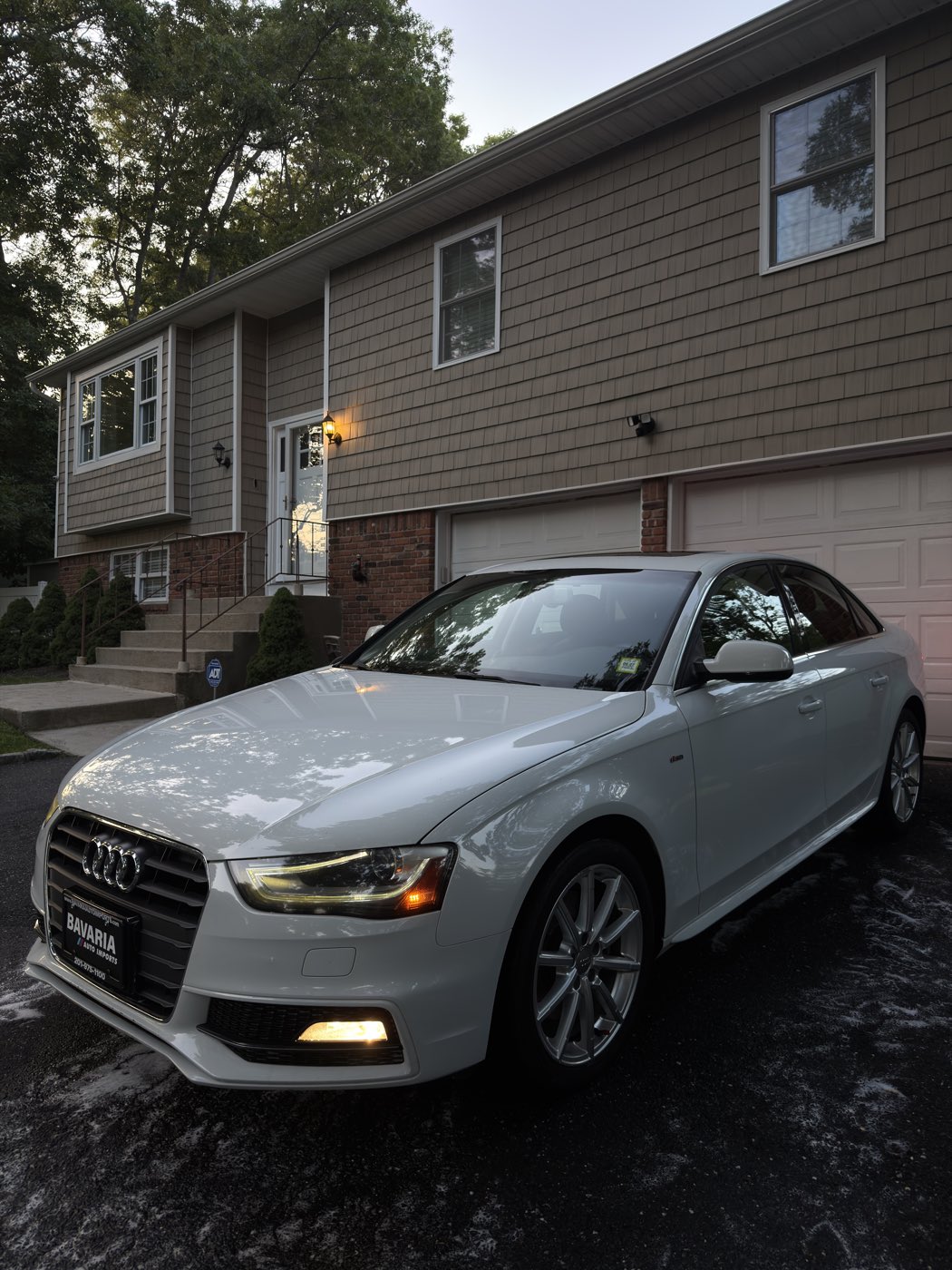 Freshly detailed white Audi A4 S line — mobile detailing Suffolk County NY